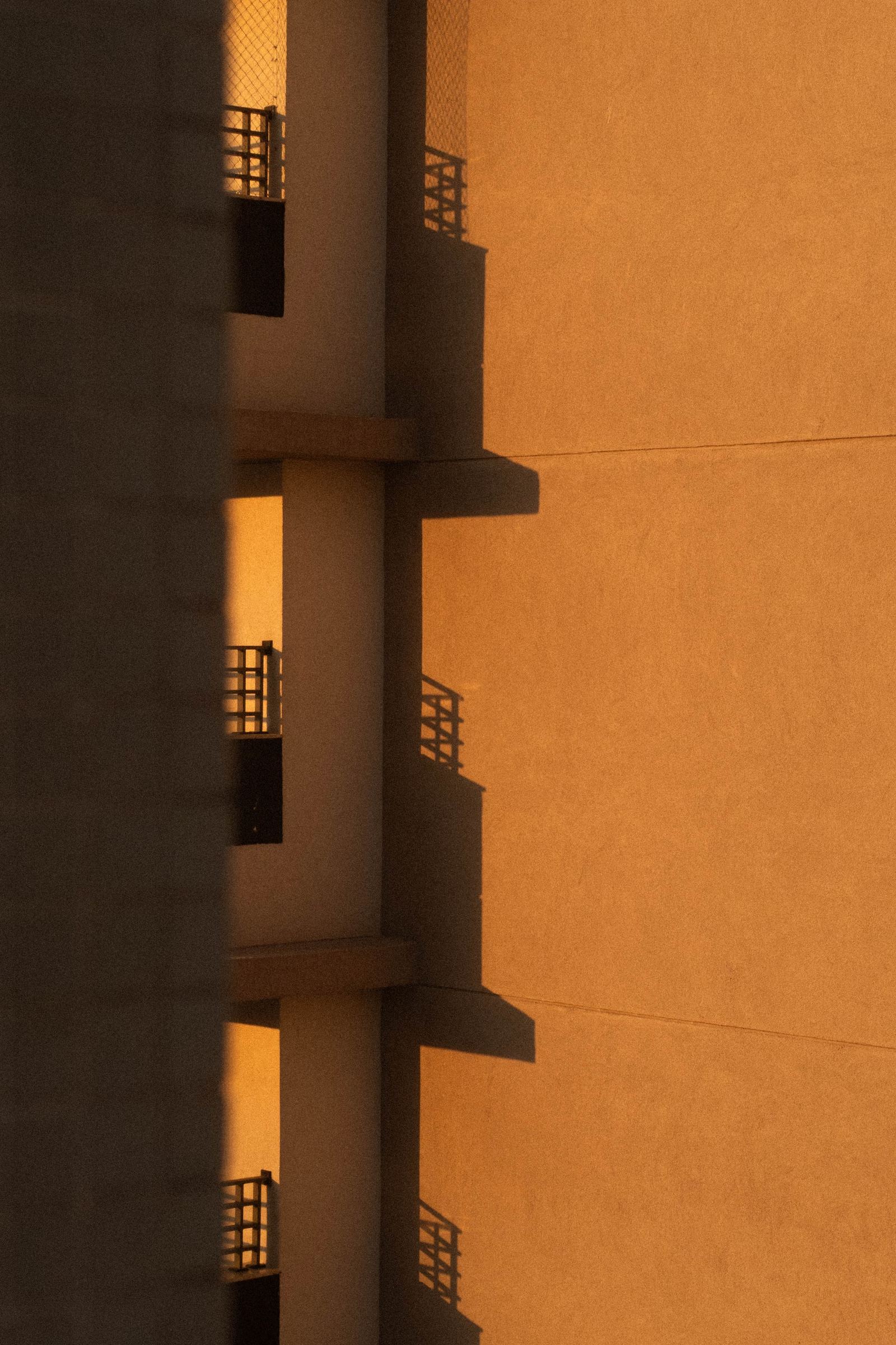 View through architectural arches